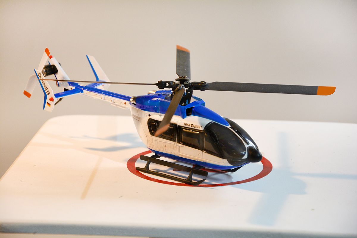 Nine Eagles (EC145) 6CH Flybarless Micro Helicopter PRO RTF (Blue/White) - Image 2